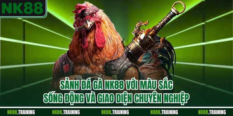 Sảnh đá gà NK88 với màu sắc sống động và giao diện chuyên nghiệp